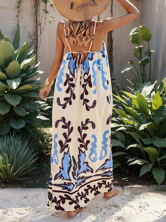 Coco Brown and Blue Vacay Slip Dress